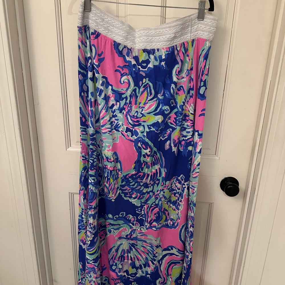 Lilly Pulitzer Maxi Skirt in Blue and Pink